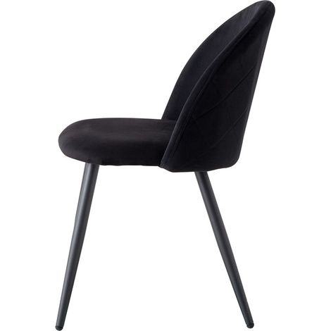 Wokaka Lot de 6 chaise de salle à manger - velours Chaise de salon Coussins Doux en Velours Assise(Noir) — photo 5