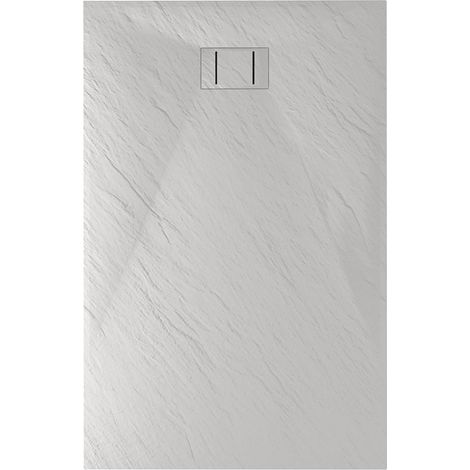 Idralite – Receveur de douche à encastrer blanc effet pierre 90x120 cm – Extraflat 2,6 cm – Acrylique et résine polyester – Installation ras du sol — photo 1