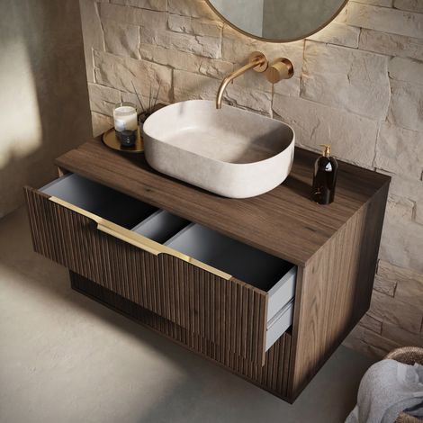 Badplaats Meuble sous-vasque Rimini 80 cm - Noyer brun -  Meuble — photo 4