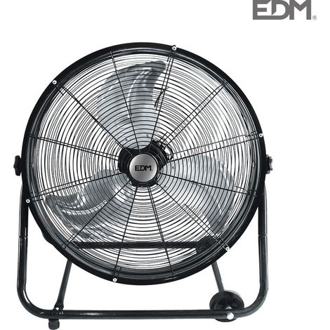 EDM – Ventilateur sur pied industriel 120W – Puissance sonore 50dB – Hauteur réglable 1,5m – 3 vitesses – Mobile avec roulettes – Noir — photo 1