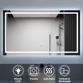 Acezanble – Miroir lumineux de salle de bain 120 x 80 cm – Éclairage LED anti-buée – IP44 – Interrupteur tactile – Montage vertical/horizontal — photo 1