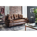 Larson - canapé droit 3 places convertible - avec coffre de rangement - style industriel - marron — photo 1