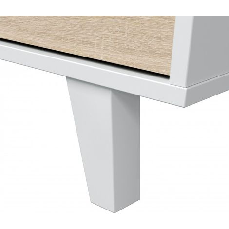Buffet 154x41x75 cm blanc brillant et chêne canadien avec 3 portes – Pisa — photo 5