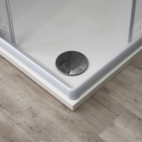 Kiamami Valentina – Cabine de douche carrée 70x70 cm – Verre trempé transparent 4 mm – 2 portes coulissantes sur roulettes – Système de fermeture magnétique — photo 4
