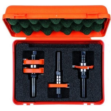 CMT – Coffret de fraises pour défonceuse et affleureuse – Fraises réglables pour tenons et joints – Diamètre de la queue 12mm – Pour bois dur — photo 3