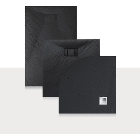 Idralite – Receveur de douche rectangulaire 80x160 cm – Anthracite effet pierre – Extraflat 2,6 cm – Installation au ras du sol ou en applique — photo 6