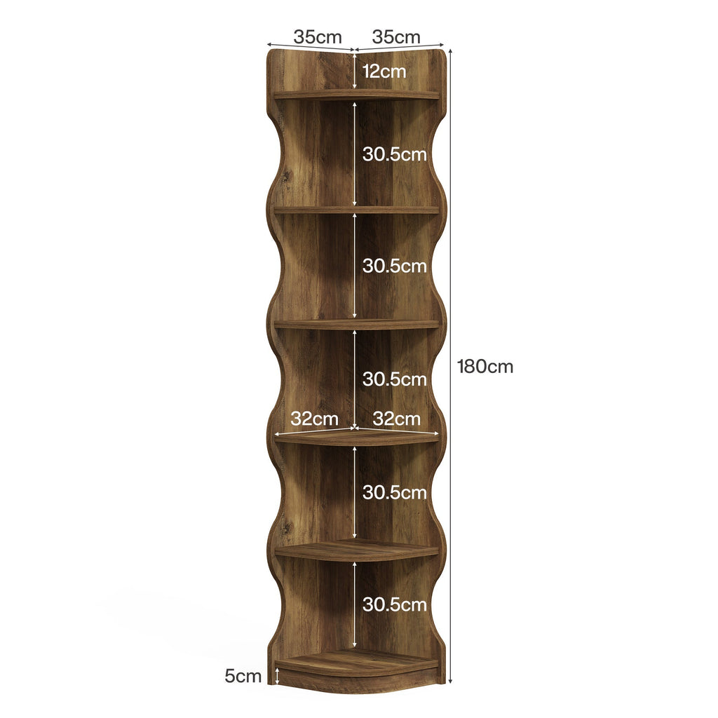 Tribeisgns Étagère d'angle, Étagère moderne à 6 niveaux de 180 cm