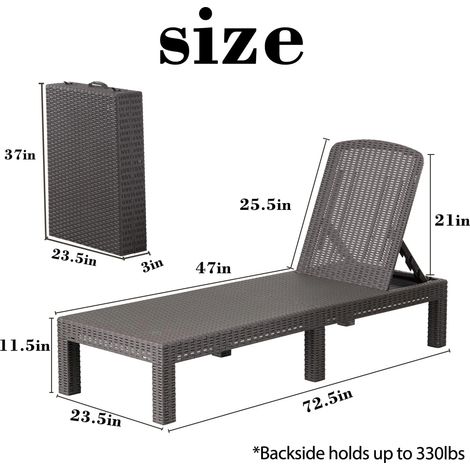 Bolli – Lot de 2 transats de jardin en résine tressée – Dossier réglable – Coussin inclus – Résistant aux intempéries – Noir — photo 3