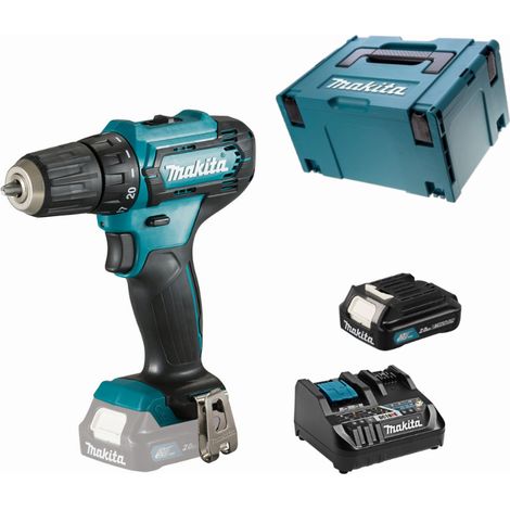 Makita – Perceuse-visseuse 12V CXT Li-Ion Ø 10 mm – 2 vitesses mécaniques – Couple élevé – Éclairage LED – Coffret Makpac inclus