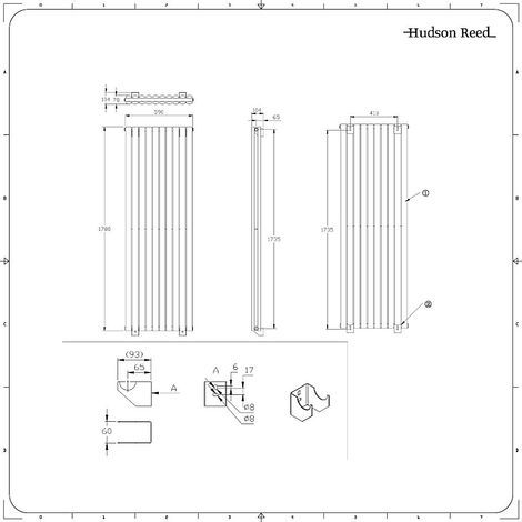 Hudson Reed – Radiateur vertical anthracite 178 x 59cm – Puissance 2335W – Chauffe rapide – Acier léger et durable – Pour chauffage central — photo 4