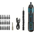 Tournevis électrique sans fil 21 en 1, tournevis rechargeable 3,6 V, tournevis sans fil à couple maximal de 5 N.m, couple à 4 vitesses, lumière LED, idéal pour une utilisation quotidienne et industrie