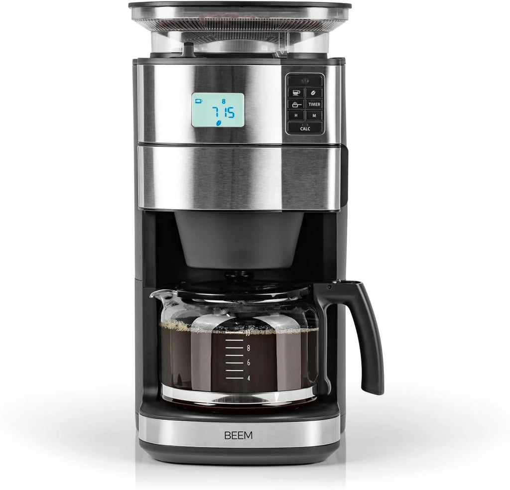 2026 BEEM FRESH-AROMA-PERFECT II Filterkaffeemaschine mit Mahlwerk - Thermo | Edelstahl | Thermokanne | 24h-Timer | 1000 W |