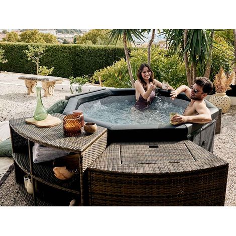 Netspa – Spa portable semi-rigide Octopus 6 places – Dimensions Ø 193 cm x H 73 cm – Moteur intelligent avec filtration et chauffage – Pack mobilier 5 modules — photo 6