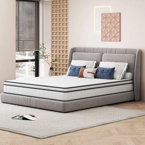 Matelas à Ressorts ensachés 140x200 cm, Hauteur 25 cm, Matelas à Ressorts ensachés 9 Zones, Confortable et Respirant - Blanc — photo 1