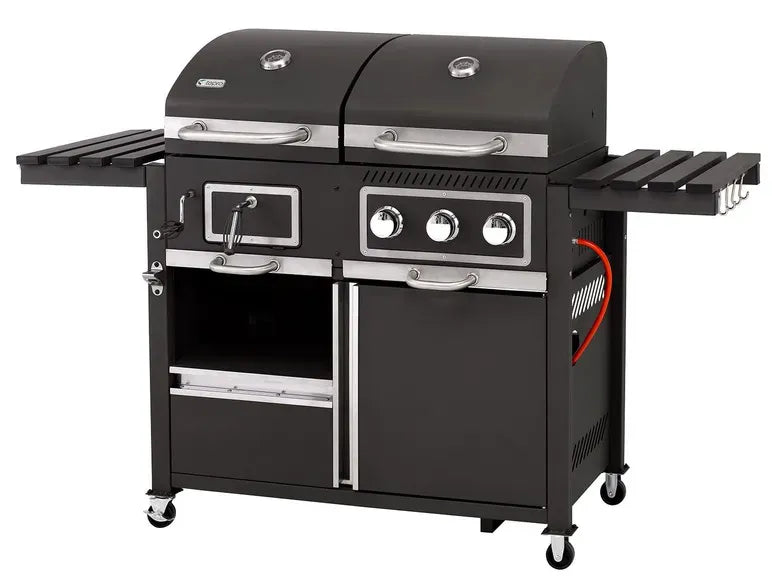 2026 tepro Kohle-Gas-Grill »Toronto Kombi«, 8,7 kW Leistung, 3 Edelstahlbrenner, 2 Ablagen