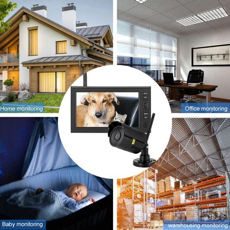 Eosnow – Système de surveillance de sécurité sans fil LCD 7 pouces – Wi-Fi 4 canaux – Vision nocturne – Enregistrement sur carte mémoire 32 Go - WIFI 4 CH — photo 4