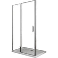Giorgy – Porte de douche 6 mm avec petit mur et porte à battant – Verre trempé Easyclean – Largeur 117-120 cm – Installation en niche — photo 1