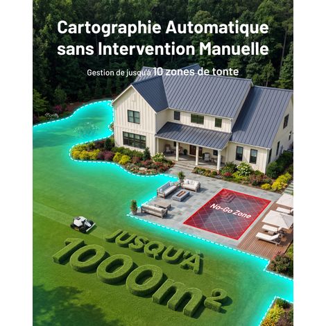 MAMMOTION LUBA mini 2 AWD 1000 Robot Tondeuse sans Fil Périmétrique, jusqu'à 1000m², AI Vision à Tri-Caméra+Positionnement NetRTK, Auto-Cartographie, Pentes 80%, DropMow — photo 5