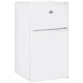 2026 HOMCOM Double Door Mini Fridge with Freezer, 3.2 Cu.Ft Compact Refrigerator with Adjustable Shelf, Adjustable Thermostat