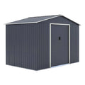2026 Abri de jardin imitation bois gris avec double porte et fenêtres