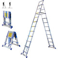 Escabeau 12 marches telescopique EXTENDACT12, Echelle telescopique 3.5m+3.2m, escabeau pliable, Stabilisateur, H max travail 5m, Garantie 5 ans — photo 1