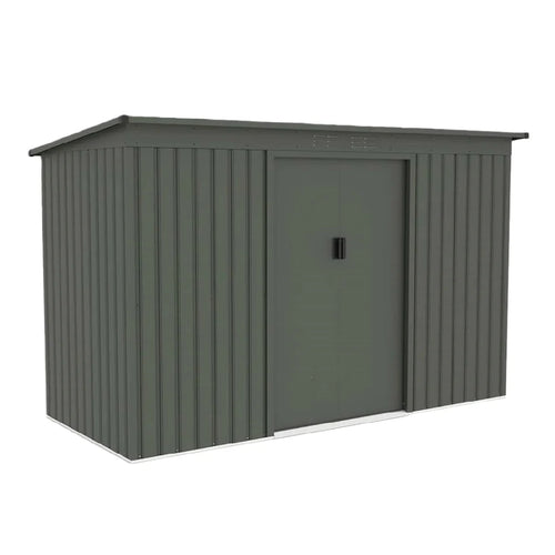 2026 Abri de Jardin Métallique à Toit Plat – Couleur Vert Foncé