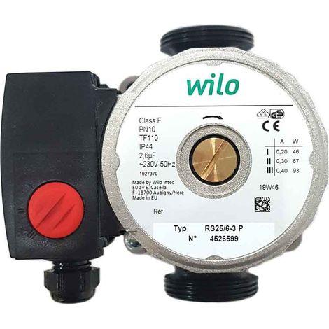 Universal – Pompe de circulation WILO RS 25/6 3P 130mm – Tension 230V – Filetage 1" – Entraxe 130mm pour systèmes de chauffage — photo 1