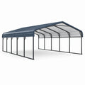 Carport double en métal anthracite avec toiture translucide, 600 × 600 × 300 cm - 2026