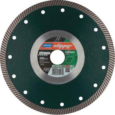Norton – Disque diamant 200 mm pour meuleuse – Alésage 25,4 mm – Segment 10 mm pour céramique et grès – Coupe rapide et précise — photo 5