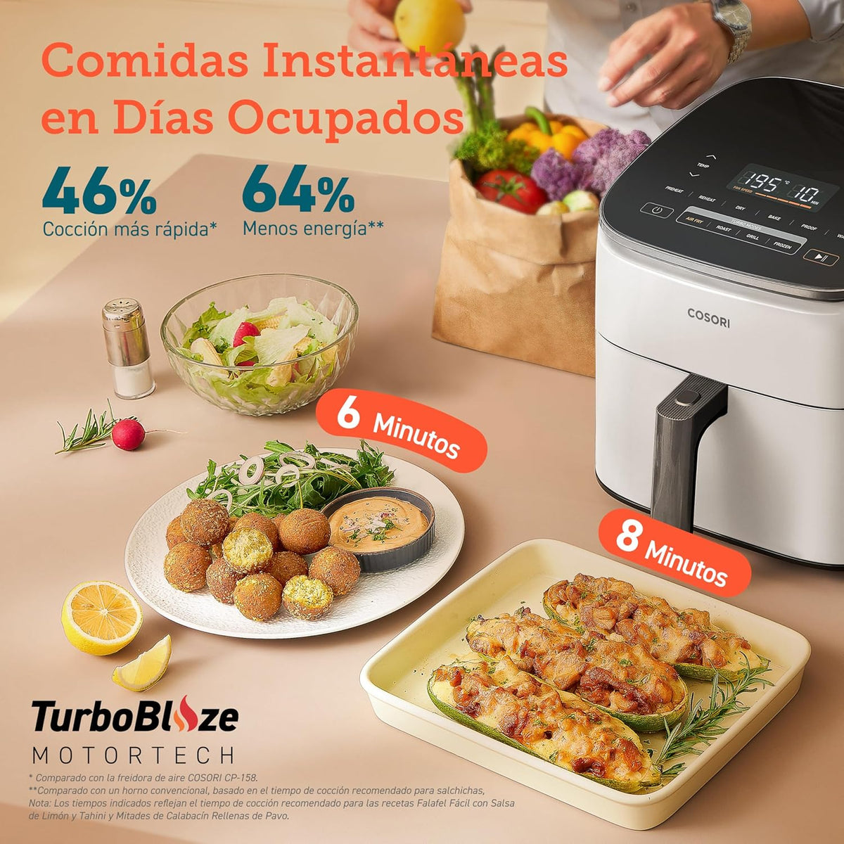 2026 Friteuse à air chaud Cosori Turbo Blaze 6L, intérieur en métal véritable, moteur CC exclusif, 46 % plus rapide, températ