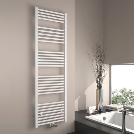 EMKE Sèche-serviette eau chaude, Radiateur sèche-serviettes raccordement central  Blanc 160x50cm 654 Watts — photo 1
