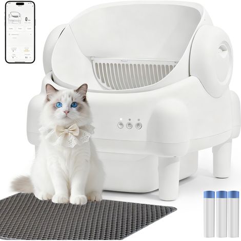 Litière Automatique Autonettoyante 76L pour Chat avec Application, Capteurs de Sécurité, Bac à Déchets 10L et 3 Modes de Nettoyage — photo 1