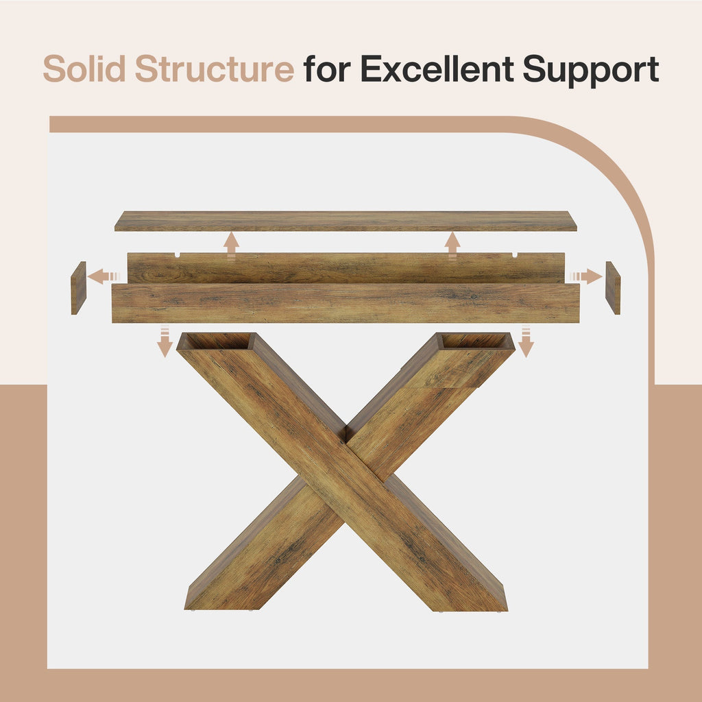 Tribesigns Console de 140 cm, Table d'appoint en bois au design unique