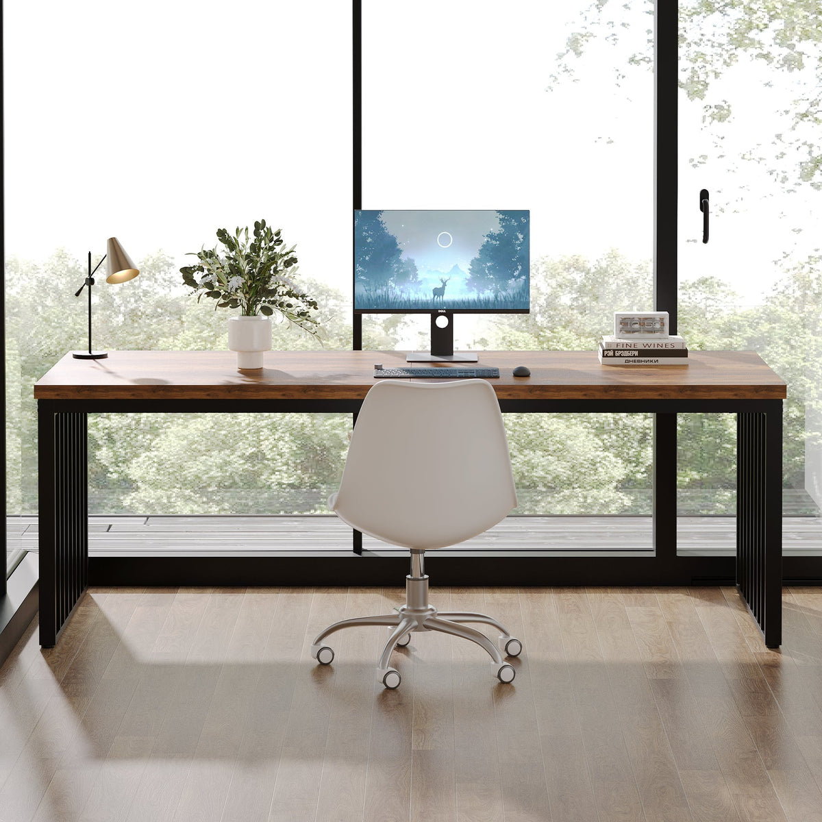Tribesigns Bureau 180 cm, Bureau d'ordinateur Table de conférence