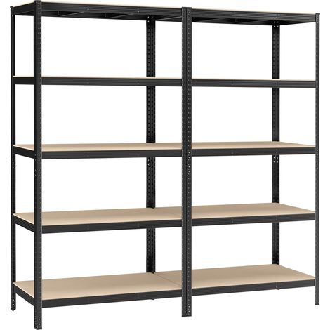 Songmics – Lot de 2 rayonnages étagère charge lourde 5 niveaux – Capacité 750 kg – Dimensions 60 x 120 x 200 cm – Structure en acier antirouille — photo 1