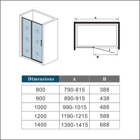 Aica Sanitaire – Porte de douche pivotante 120x185cm – Verre anticalcaire 6mm – Profilé aluminium noir mat – Installation en niche – Accès réversible — photo 5
