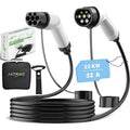 Jatrhg – Câble de recharge voiture électrique 22KW 10M 32A triphasé Type 2 à Type 2 – TPU léger – Compatible bornes publiques et véhicules hybrides — photo 1