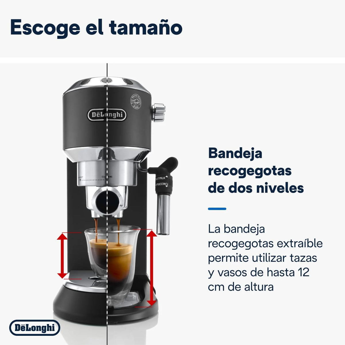 2026 De'Longhi Dedica – Cafetière à pompe en acier inoxydable pour café moulu ou individuel, expresso et cappuccino, réservoi