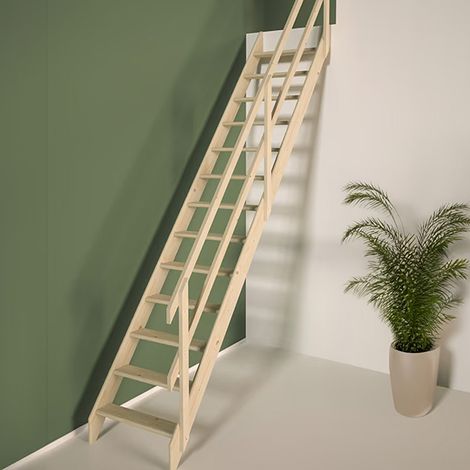 Matisère – Escalier en bois 13 marches – Hauteur 2.80m – Largeur 0.64m – Rampe de sécurité – COTTAGEJI280 — photo 4