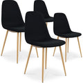 Lot de 4 chaises scandinaves Bali tissu Noir — photo 1
