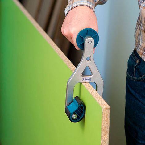 Virutex – Poignée de transport ergonomique en aluminium – Antidérapante – Pour panneaux bois, métal et PVC – 3 fonctions : tirer, porter, soulever — photo 3
