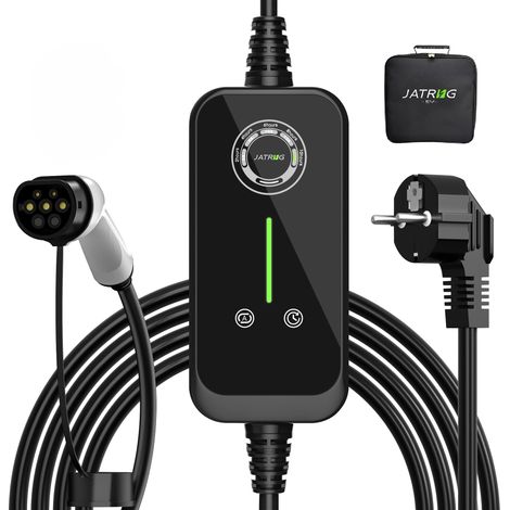 JATRHG EV Chargeur 7M 3.6KW-1.5KW 16A13A10A8A Type 2 station de Charge Voiture Electrique Portable Courant Commutable Voiture hybride Chargeur Rapide monophase