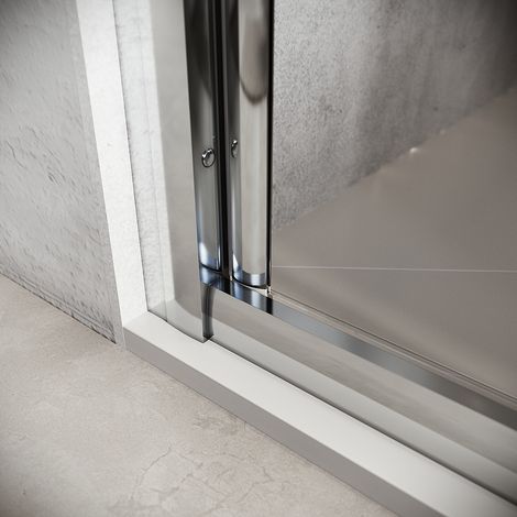 SONNI Porte de douche reglable en largeur Verre trempé Cabine de douche Porte pliante Largeur 100cm Hauteur 185cm — photo 4