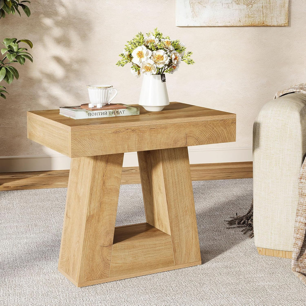 Table d'appoint étroite à 2 niveaux avec base de 60 cm