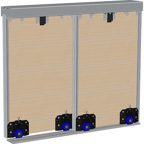 Slid'Up By Mantion – Kit coulissant SLID'UP 280 aluminium anodisé argent pour 2 portes de placard 18 mm – rail 2 m – charge max 50 kg – montage au sol — photo 5