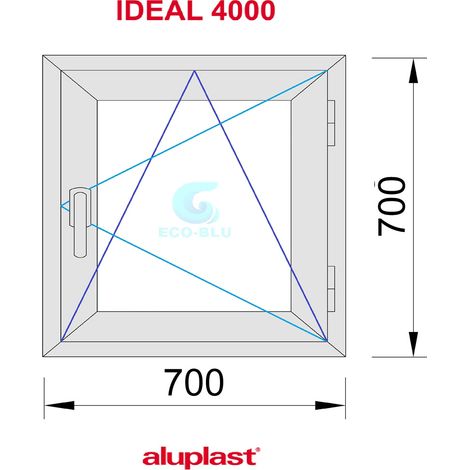 Eco-Blu – Fenêtre PVC 700x700mm blanche oscillo-battante – Double vitrage SGG CLIMALIT PLUS – Isolation thermique A+ – Kit d'installation inclus — photo 3