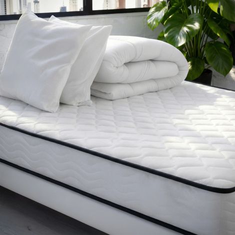 Ensemble Matelas et Sommier Tapissier 140x190 cm - Matelas+Sommier+Couette 220x240cm +2 Oreillers 60x60cm(deux colis) — photo 3