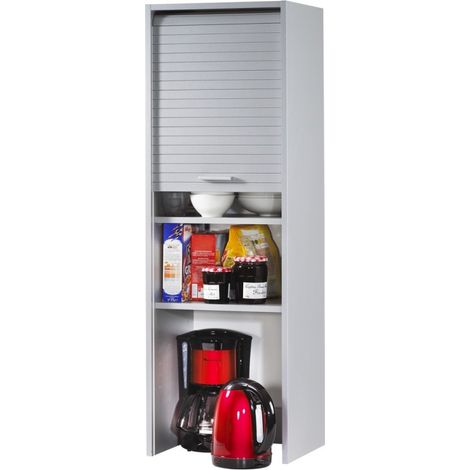 Beaux Meubles Pas Chers – Meuble de cuisine aluminium 1 rideau coulissant – 4 niches – L 40 x H 123.6 x P 35 cm – Éco-conçu, fabriqué en France — photo 1