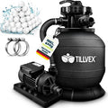 Tillvex – Filtre à sable 7900 l/h – Vanne 7 voies – Manomètre intégré – Capacité 10 kg – Adaptateur 32/38 mm – Corps métallique robuste — photo 1