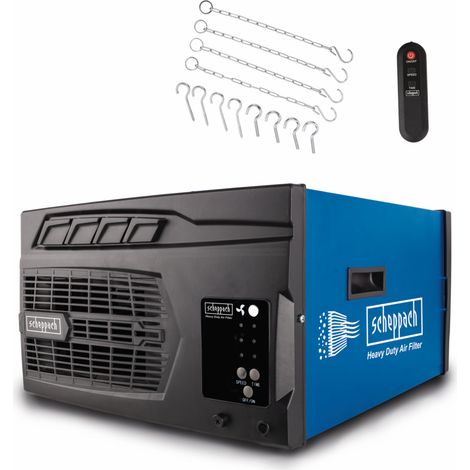 Scheppach Purificateur d'air HDA-14 - 740 m³/h de capacité - 3 Niveaux de Filtration jusqu'à 1 μm - Contrôle à distance & Suspension murale - Pour atelier jusqu'à 400m² — photo 1